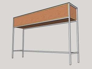 tableplywoodmetalglass Modelo 3D