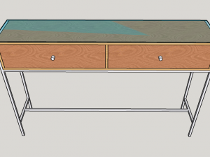 tableplywoodmetalglass Modelo 3D