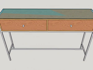 tableplywoodmetalglass 3D Model