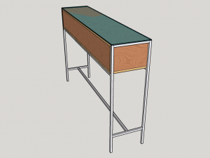 tableplywoodmetalglass Modelo 3D