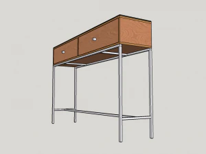 tableplywoodmetalglass 3D Model