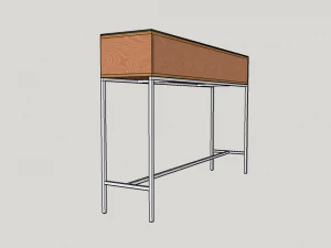 tableplywoodmetalglass 3D Model