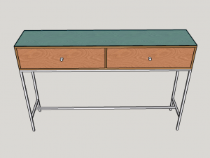 tableplywoodmetalglass 3D Модель