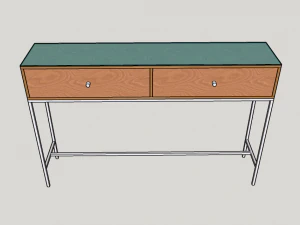 tableplywoodmetalglass 3D Model