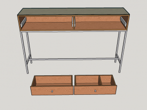 tableplywoodmetalglass 3D Модель