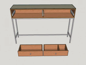 tableplywoodmetalglass 3D Model