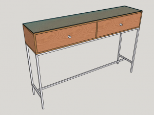 tableplywoodmetalglass 3D Модель