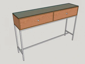 tableplywoodmetalglass 3D Model