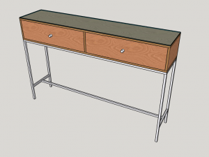 table plywood metalglass 3D 모델