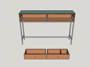 table plywood metalglass Modelo 3D