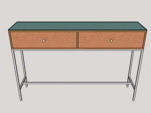 table plywood metalglass Modelo 3D