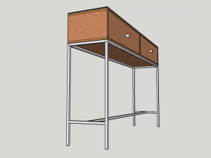 table plywood metalglass Modelo 3D