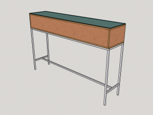table plywood metalglass Modelo 3D