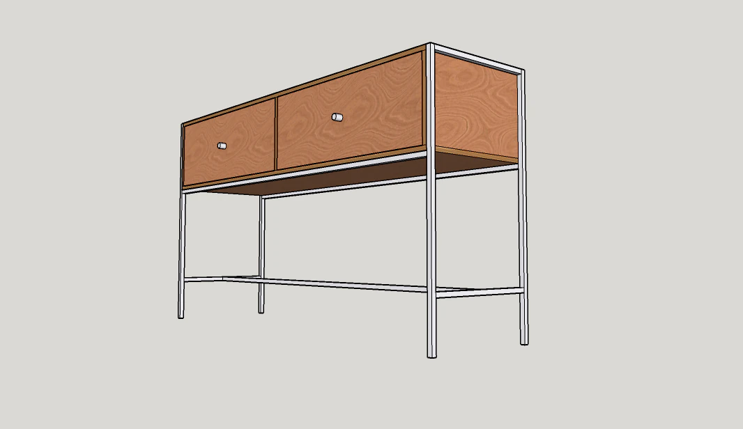 table plywood metal 3D Model .c4d .max .obj .3ds .fbx .stl .blend 