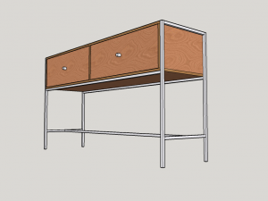 table plywood metal 3D 모델