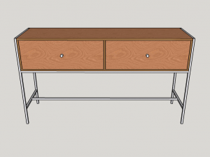 table plywood metal Modelo 3D
