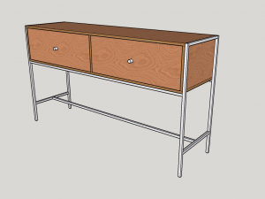 table plywood metal Modelo 3D