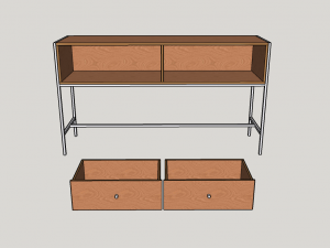 table plywood metal Modelo 3D