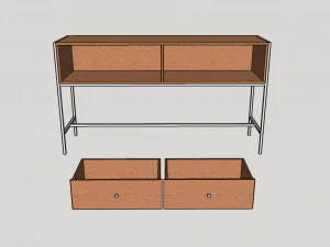 table plywood metal 3D Model