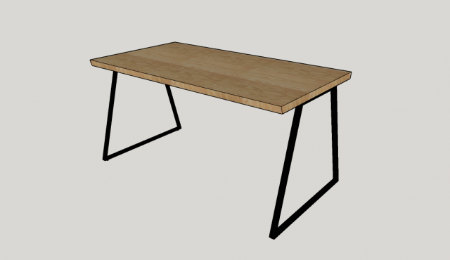 table wood metal 3D Model .c4d .max .obj .3ds .fbx .stl .blend 