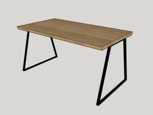 table wood metal 3D 모델
