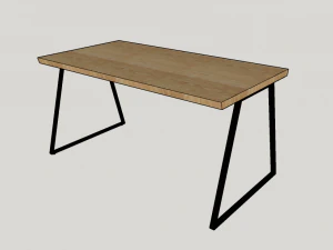 table wood metal 3D Model