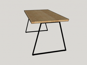 table wood metal 3D Model