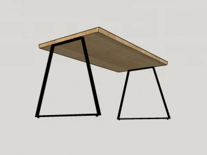 table wood metal 3D Model