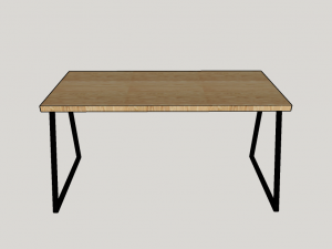 table wood metal 3D Model