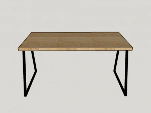 table wood metal 3D Model