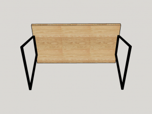 table wood metal 3D Model