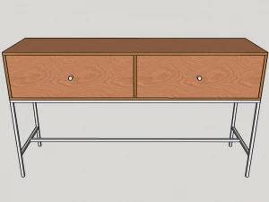 table wood metal 3D Model