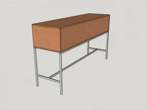 table wood metal 3D Model