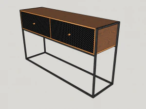 テーブル 木製 金属製 3Dモデル