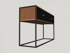 table wood metal 3D Model