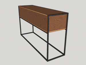 table wood metal Modelo 3D
