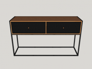 table wood metal Modelo 3D
