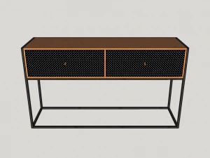 table wood metal 3D Model