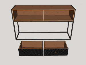 table wood metal Modelo 3D