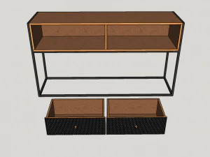 table wood metal 3D Model