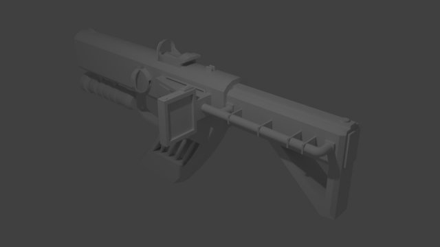 laser rifle with attachment 3D 模型 .c4d .max .obj .3ds .fbx .stl .blend 