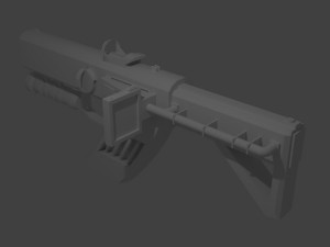 laser rifle with attachment 3D Model