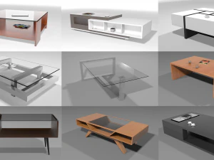 moderne salontafelcollectie 3D Model
