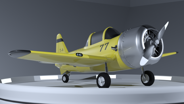texan t-6 cartoon Model 3D .c4d .max .obj .3ds .fbx .stl .blend 