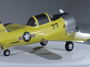 texan t-6 cartoon Model 3D