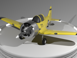 texan t-6 cartoon Model 3D