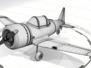 texan t-6 cartoon Model 3D
