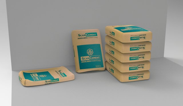 cement bag - paper bag 3D 模型 .c4d .max .obj .3ds .fbx .stl .blend 