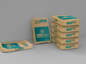cement bag - paper bag 3D Model