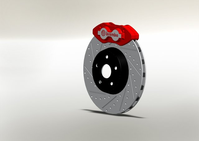 disc brake assembly 3D Модель .c4d .max .obj .3ds .fbx .stl .blend 